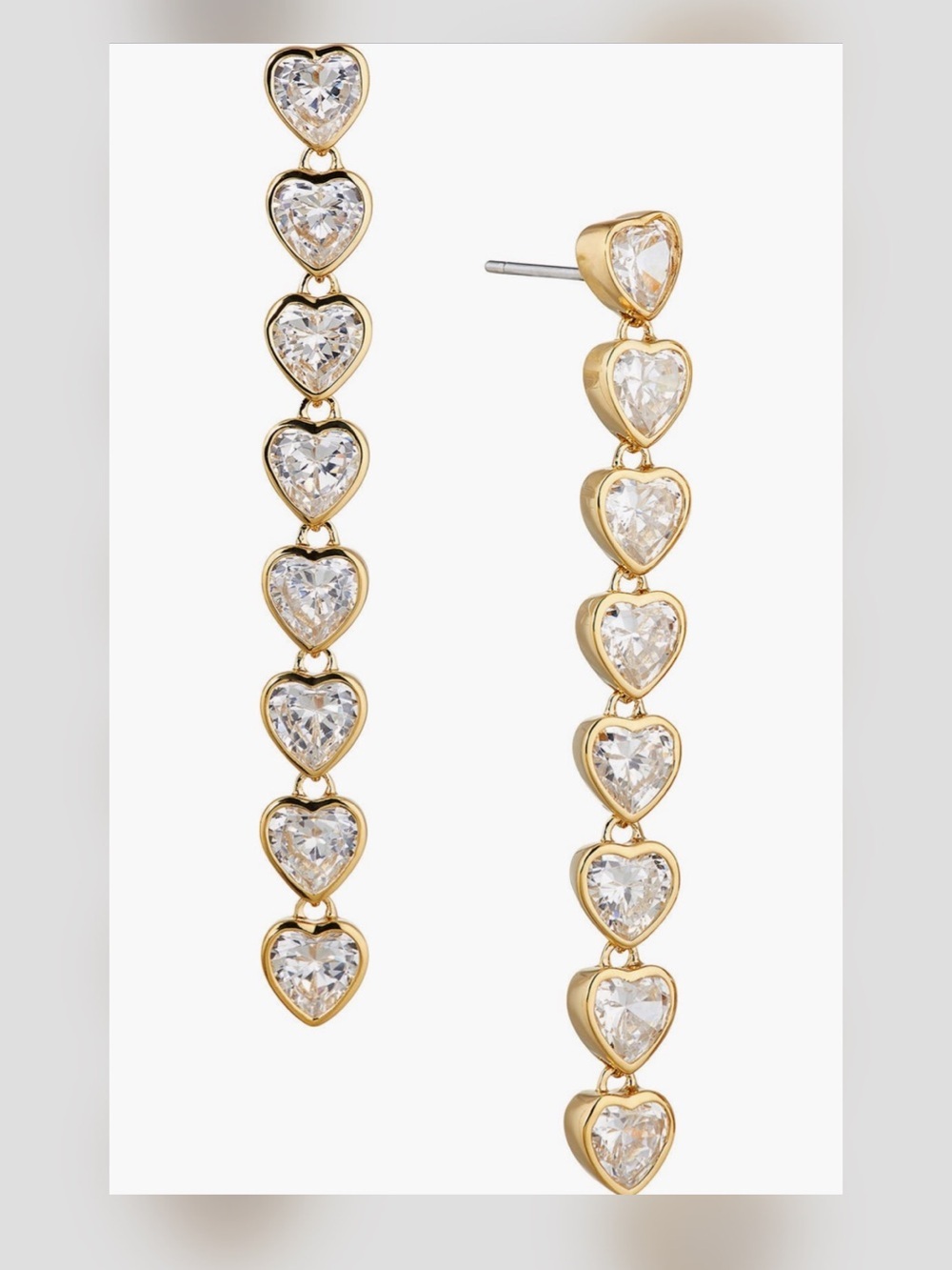 Nadri Heart Linear Drop Earrings